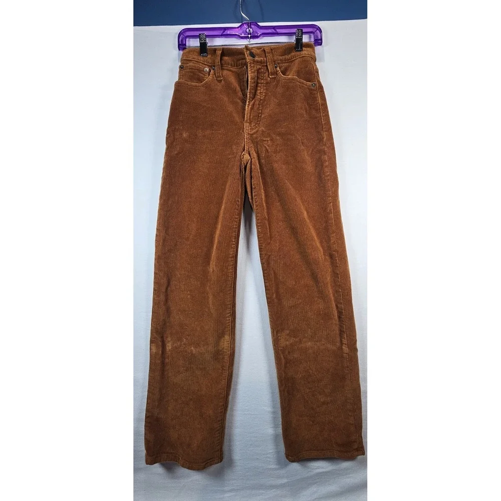 Madewell Perfect Vintage Wide Leg Corduroy Pants 23 Rust High Rise Modern Preppy